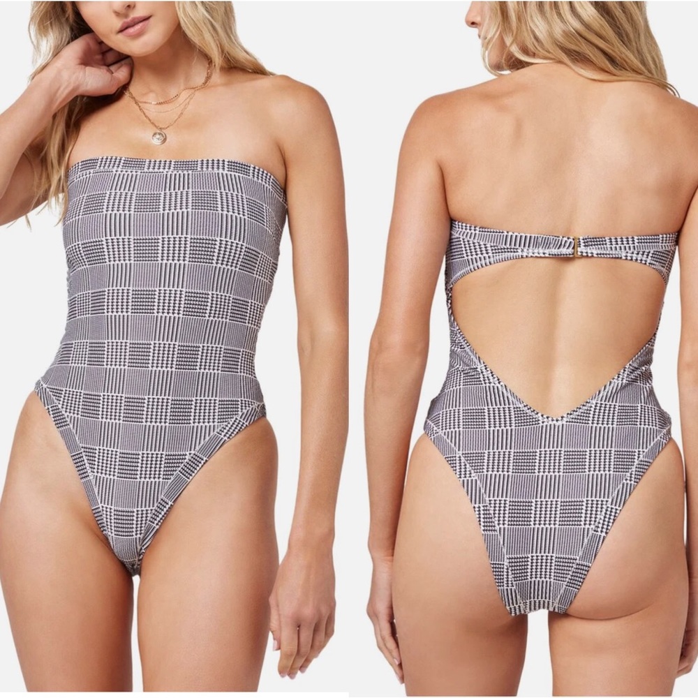 L*SPACE La Femme Bitsy One Piece in Black Size S NWT